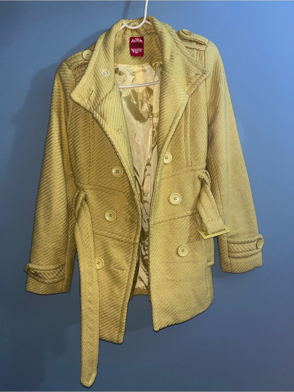 therapy Yellow Double-Breasted Peacoat